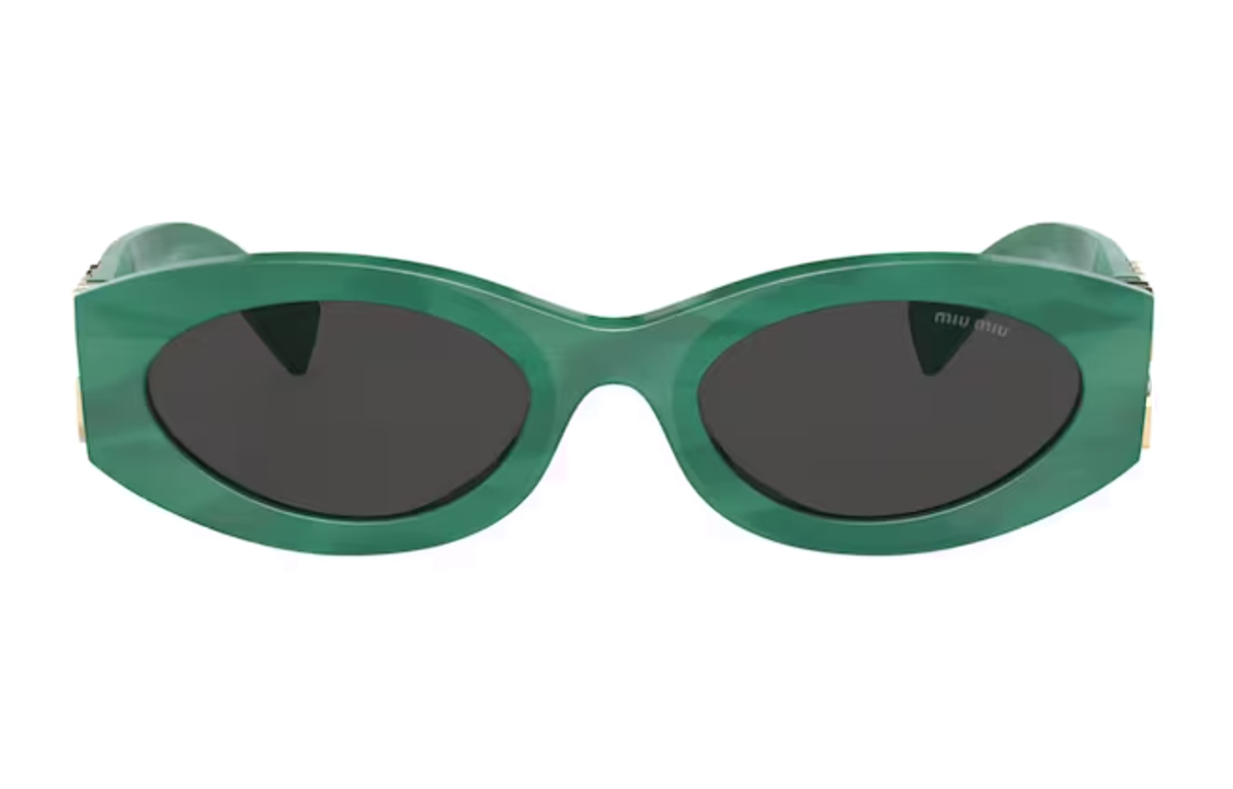 (Women) MIU MIU Irregular Green Sunglasses with Lettered Temples for Women. SMU11W_E15H_F05S0_C_054 圖 3