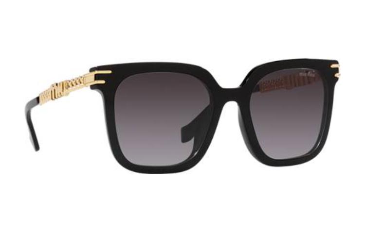 (Women) MIU MIU Irregular Shaped Logo Design  Sunglasses - Black. MU13WS1AB5D1