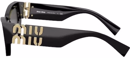 Shop (W) MIU MIU 女士不规则框架可配方太阳镜。 MU09WS1AB5S0