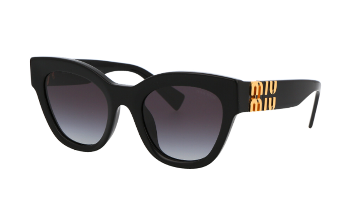 (Women) MIU MIU Irregular Shaped Sunglasses with Logo Detail for Women - Black 2.077402E+7 圖 2