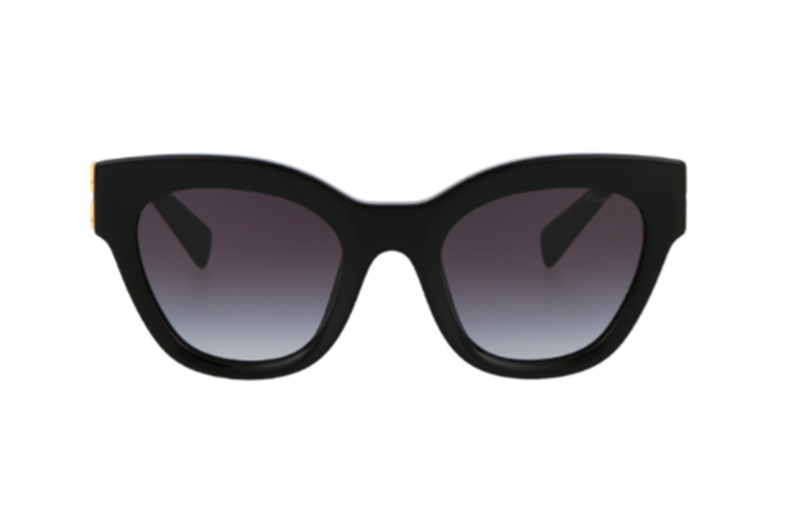 (Women) MIU MIU Irregular Shaped Sunglasses with Logo Detail for Women - Black 2.077402E+7 圖 3