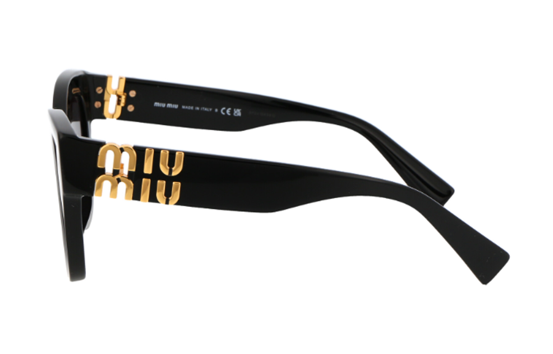 (Women) MIU MIU Irregular Shaped Sunglasses with Logo Detail for Women - Black 2.077402E+7 圖 4