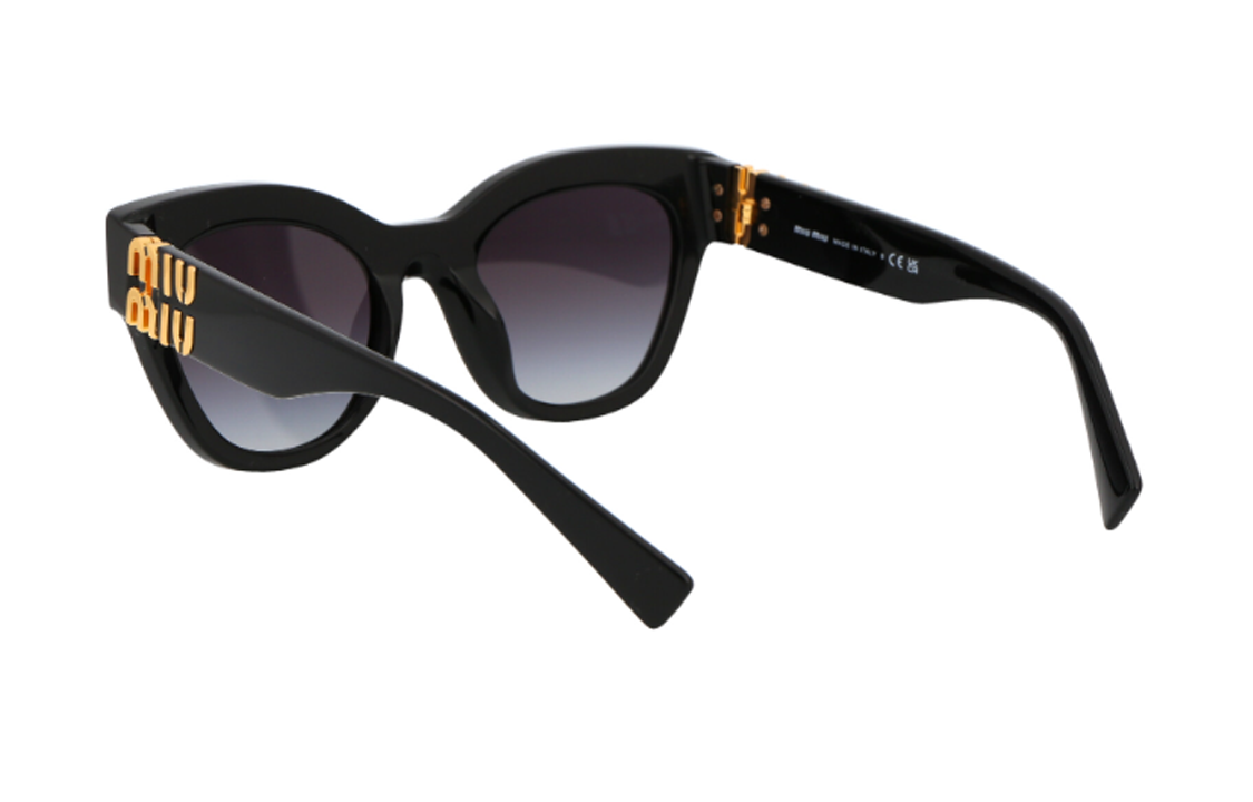 (Women) MIU MIU Irregular Shaped Sunglasses with Logo Detail for Women - Black 2.077402E+7 圖 5