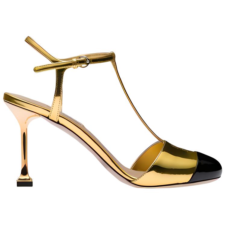 (W) MIU MIU Killer Heel 'Gold Patent with Back Strap' 圖 2
