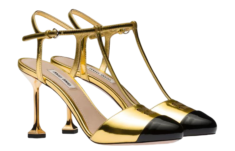 (W) MIU MIU Killer Heel 'Gold Patent with Back Strap' 圖 3