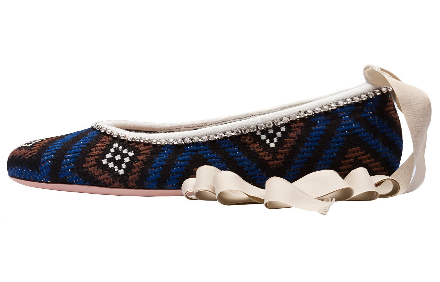 (Women) MIU MIU Knit Ballet Flats 'Black Blue' 5F093D_3L8W_F007G_F_005