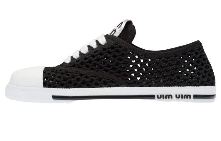 (W) MIU MIU Knit Fashion Sneakers 'Black'
