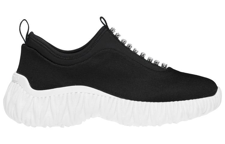 (W) MIU MIU Knit Slip-On Sneakers 'Black' 圖 2