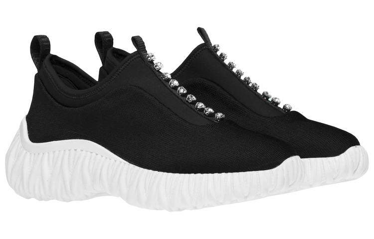 (W) MIU MIU Knit Slip-On Sneakers 'Black' 圖 3