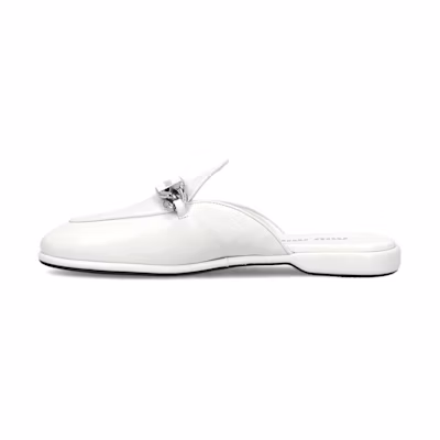 (W) MIU MIU Leather 'White Slipper'