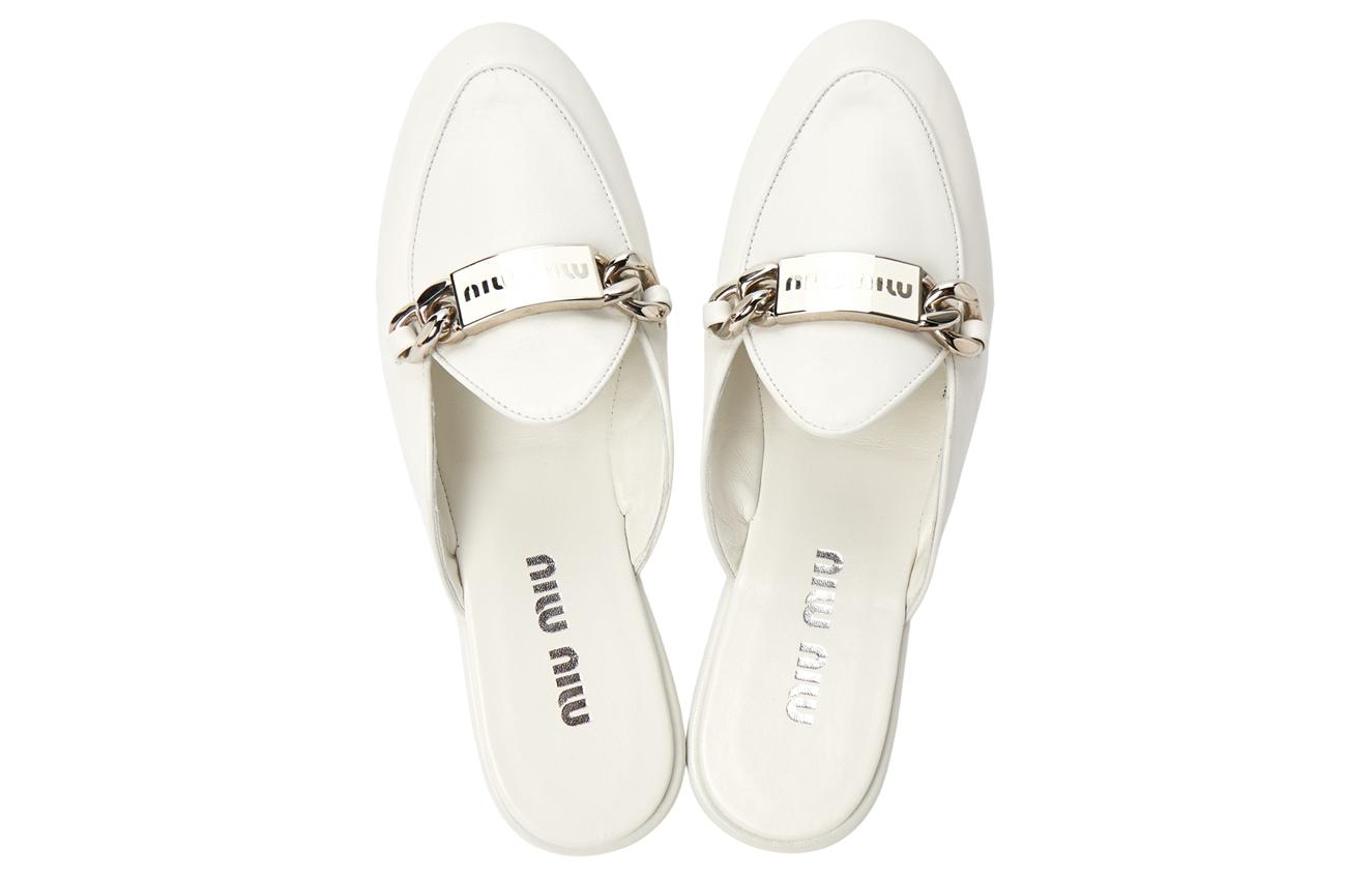 (W) MIU MIU Leather 'White Slipper' 圖 3