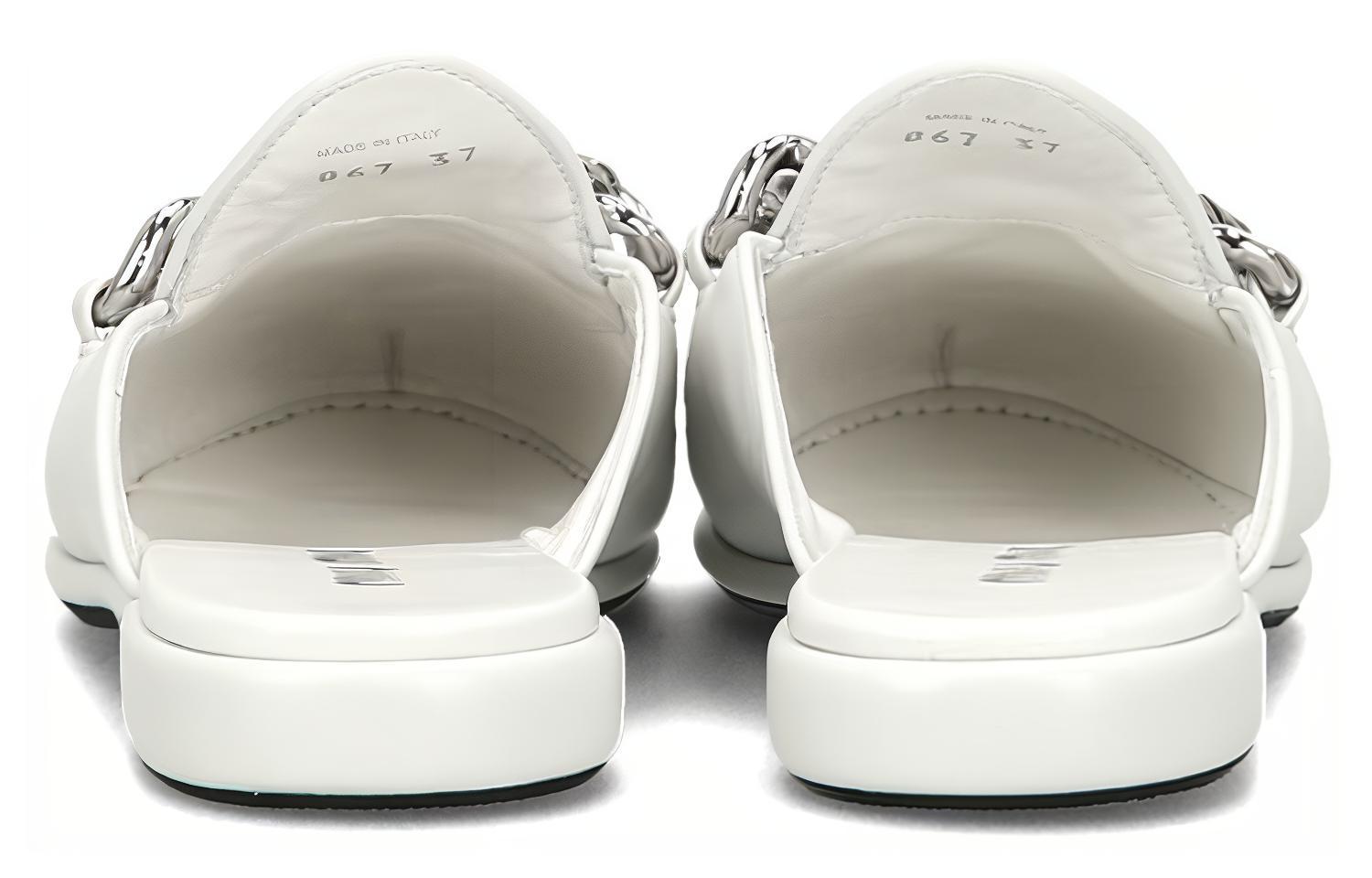 (W) MIU MIU Leather 'White Slipper' 圖 4