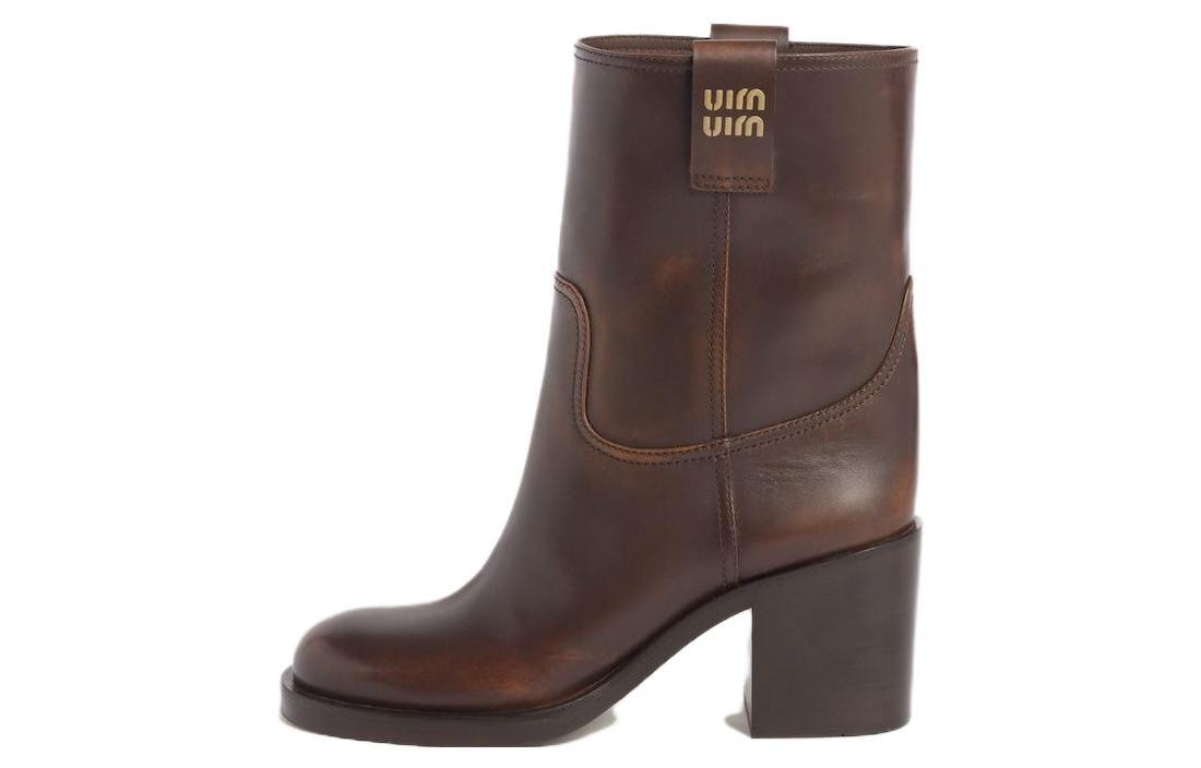 (Women) MIU MIU Leather Ankle Boot 'Elegant Simplicity Sienna' 5U966D_3KY8_F0038_F_075