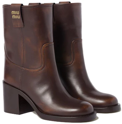 (W) MIU MIU Stivaletto in Pelle ''Eleganza Semplice Sienna'' 5U966D_3KY8_F0038_F_075 Order (W) MIU MIU Stivaletto in Pelle ''Eleganza Semplice Sienna'' 5U966D_3KY8_F0038_F_075