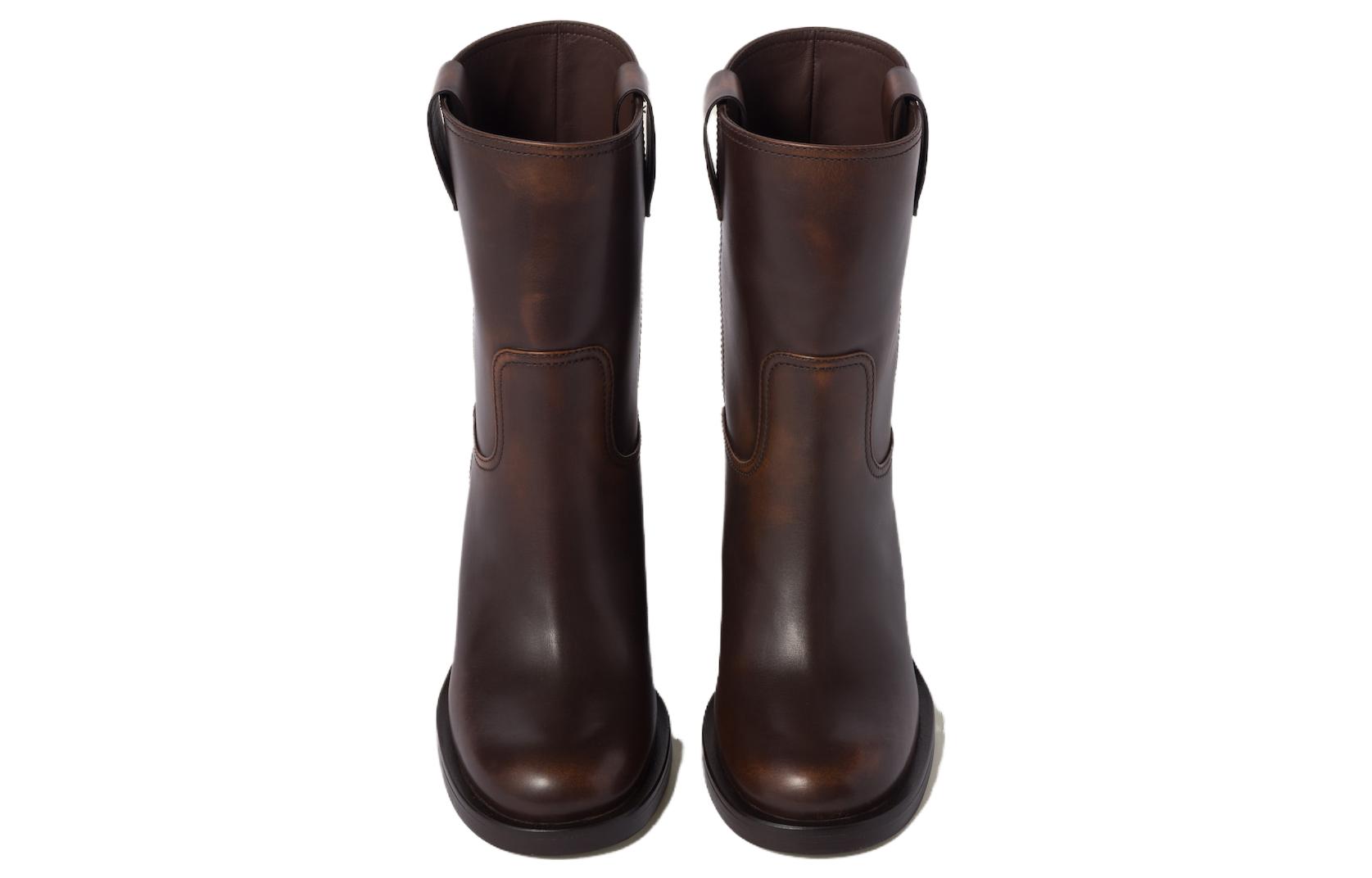 (W) MIU MIU Leather Ankle Boot 'Elegant Simplicity Sienna' 圖 3