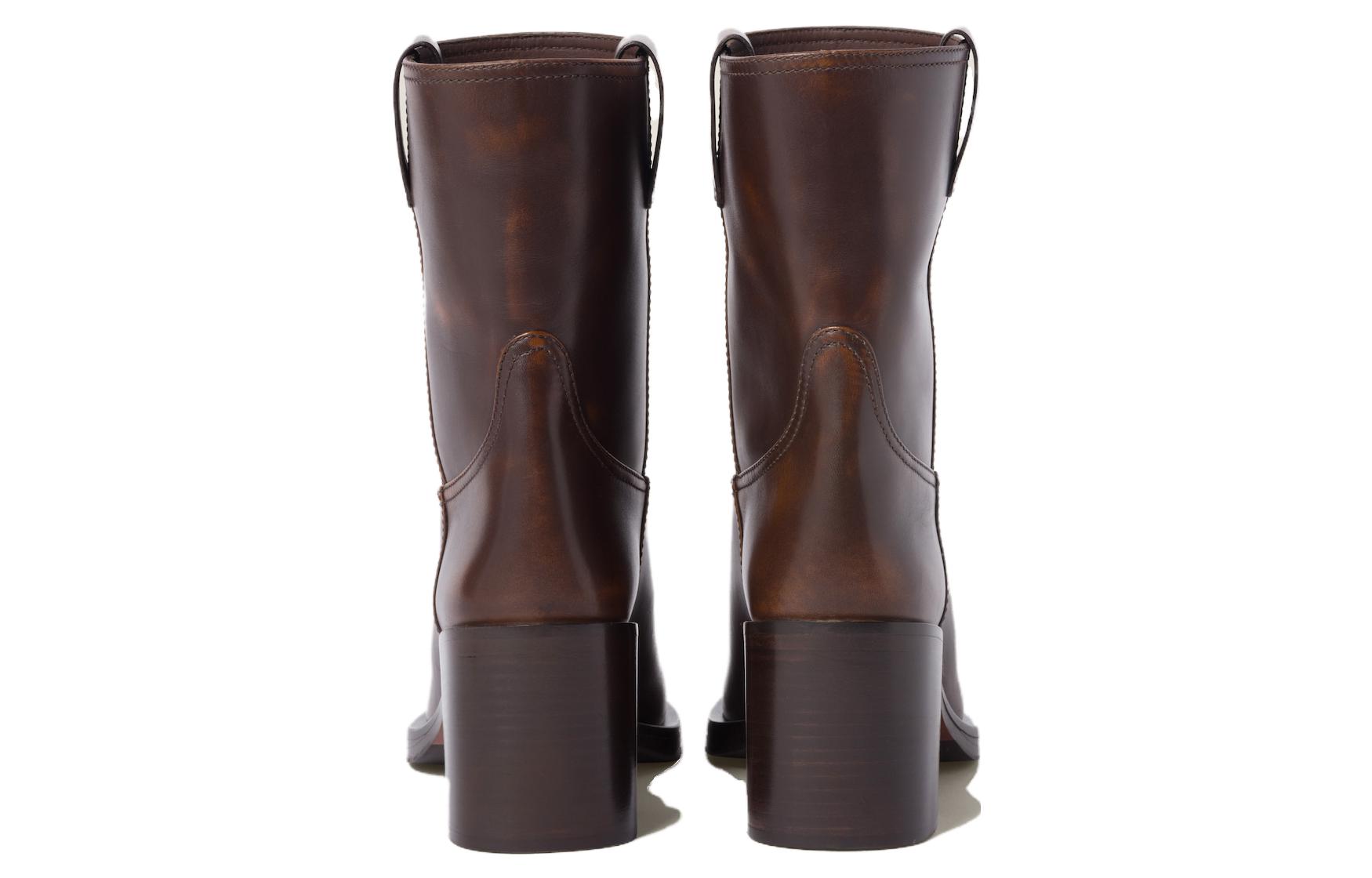 (W) MIU MIU Leather Ankle Boot 'Elegant Simplicity Sienna' 圖 4