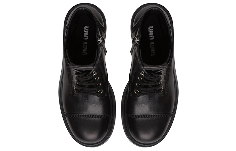 (W) MIU MIU Leather Ankle Boots 'Black' 圖 4