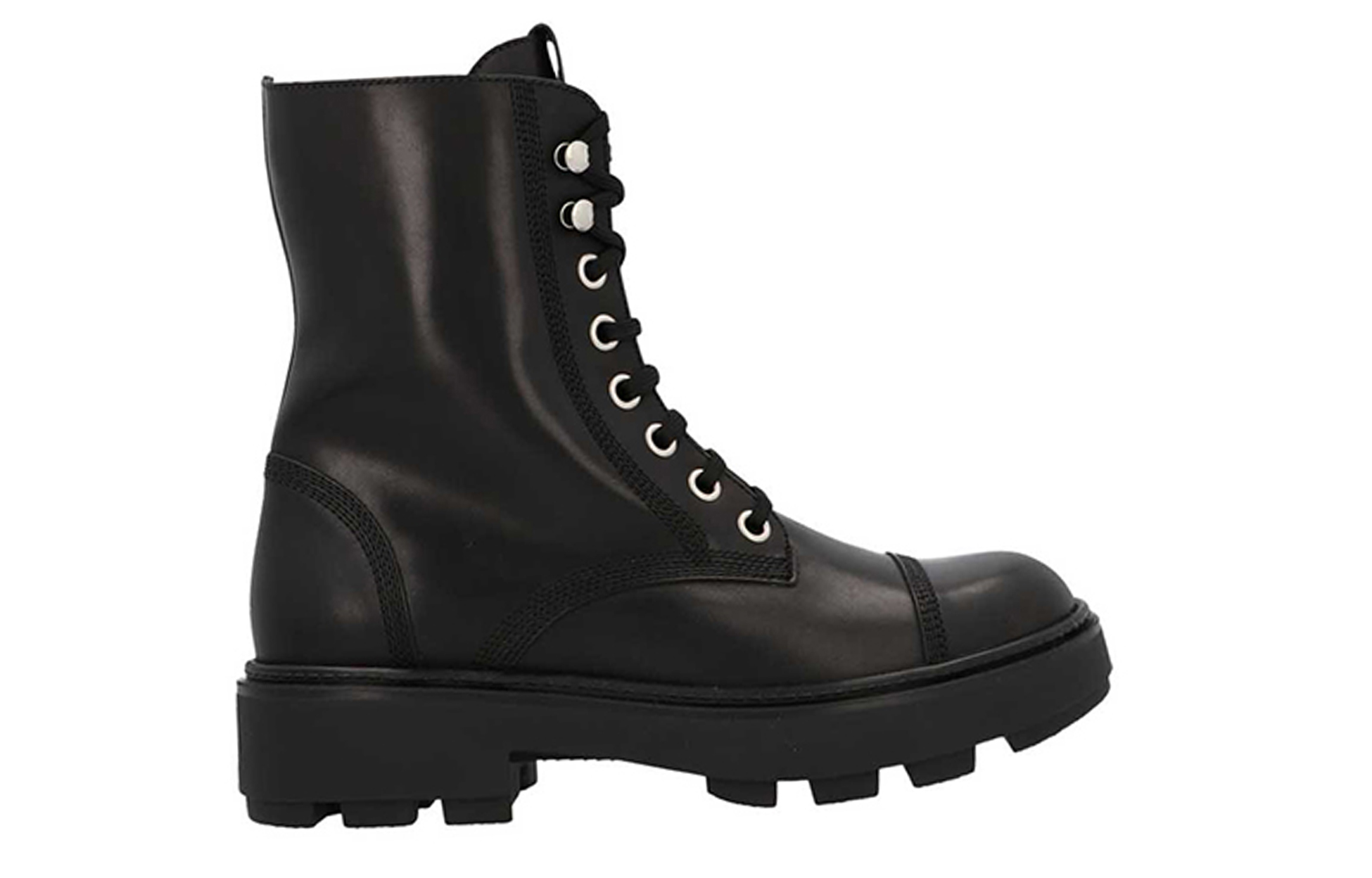 (W) MIU MIU Leather Ankle Boots 'Black Chunky Heel' 圖 2