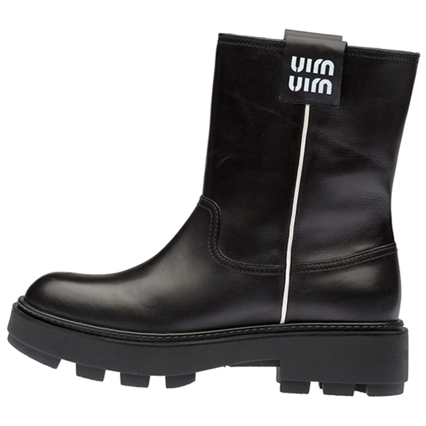 (Women) MIU MIU Leather Ankle Boots 'Simple Black Casual' 5U613D_3AQP_F0002_F_045