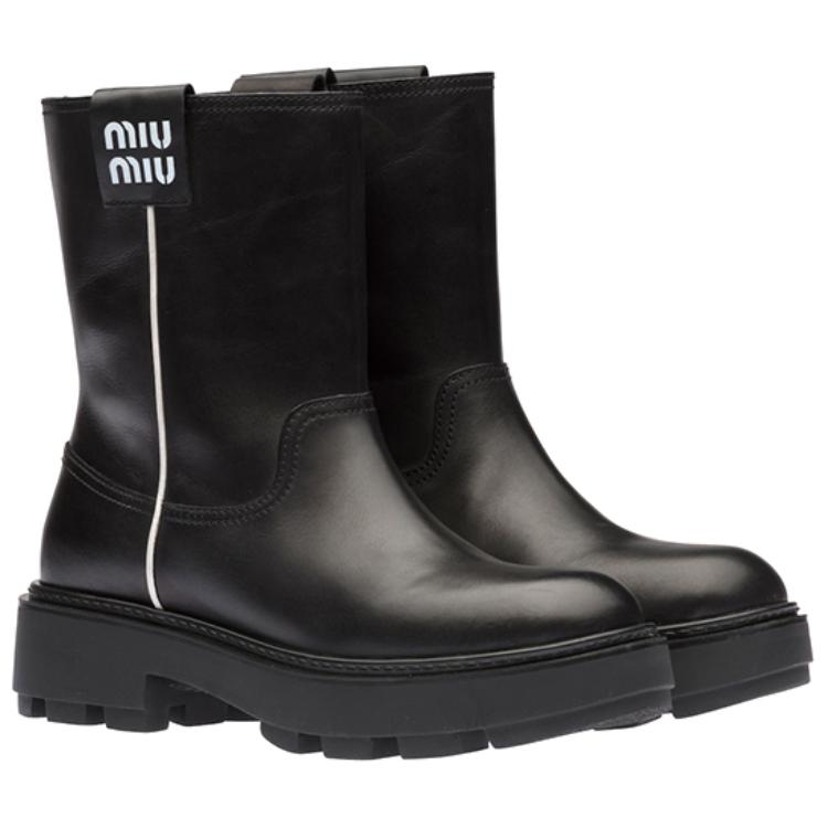 Lookbook (W) ミュウミュウ シンプル黒レザーアンクルブーツ
(Myuumyuu Shinpuru Kuro Rezaa Ankuru Buutsu) 5U613D_3AQP_F0002_F_045