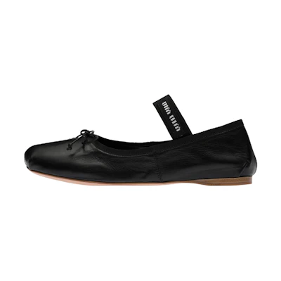 (W) MIU MIU Leather Ballerinas 'Black'