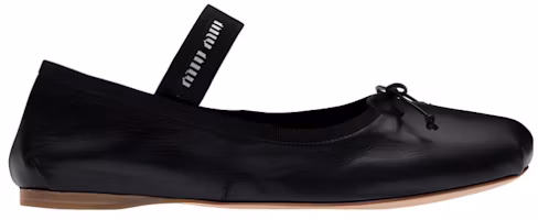 Order MIU MIU缪缪 皮革 蝴蝶結 芭蕾舞 平底鞋 女款 黑色