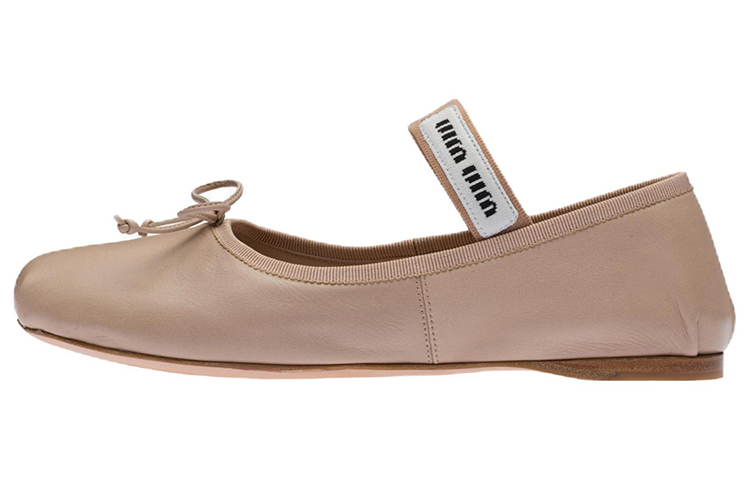 (Women) MIU MIU Leather Ballerinas 'Water Lily' 5F794D_XUU_F0NZ2_F_A005