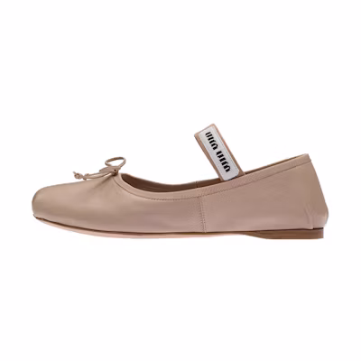 (W) MIU MIU Leather Ballerinas 'Water Lily'