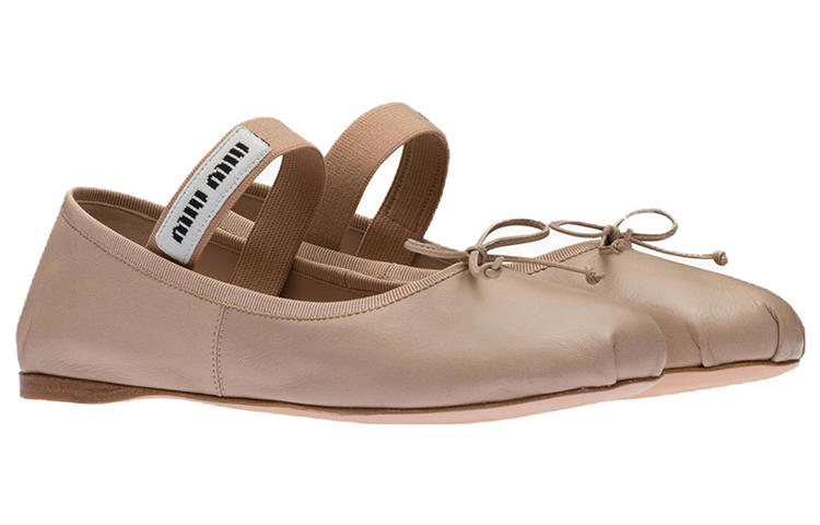 Lookbook (Women) MIU MIU Leather Ballerinas 'Water Lily' 5F794D_XUU_F0NZ2_F_A005