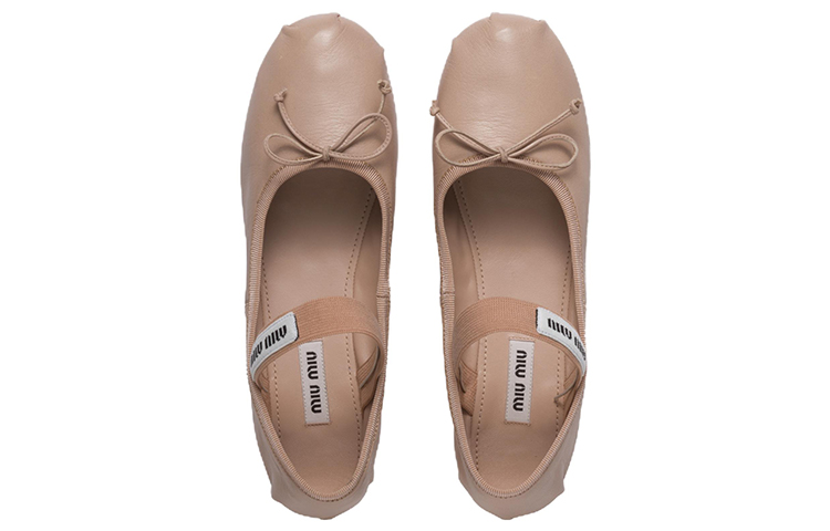 Shop (Women) MIU MIU Leather Ballerinas 'Water Lily' 5F794D_XUU_F0NZ2_F_A005