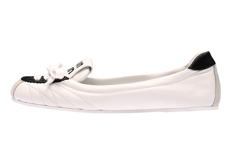 Buy (W) Ballerines en Cuir MIU MIU ''Noir et Blanc'' 5F501D_MIW_F0964_F_005