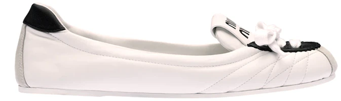 Order (Women) MIU MIU Leather Ballet Flats 'Black and White' 5F501D_MIW_F0964_F_005