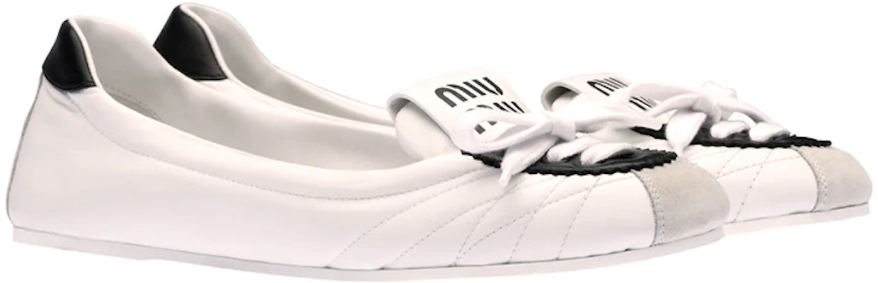 (W) MIU MIU Kasut Balerina Kulit 'Hitam dan Putih' 5F501D_MIW_F0964_F_005 Lookbook (W) MIU MIU Kasut Balerina Kulit 'Hitam dan Putih' 5F501D_MIW_F0964_F_005
