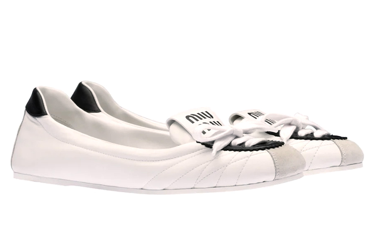 Lookbook (W) Ballerines en Cuir MIU MIU ''Noir et Blanc'' 5F501D_MIW_F0964_F_005