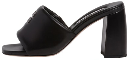 (Women) MIU MIU Leather Block-Heel Slide 'Black' 5XX614_011_F0002_F_085 (Women) MIU MIU Leather Block-Heel Slide 'Black' 5XX614_011_F0002_F_085
