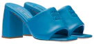 Lookbook (W) MIU MIU Leren Blokhak Vierkante Neus Slide ''Blauwe Mode'' 5XX614_011_F0013_F_085