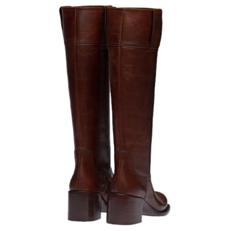 (W) MIU MIU Leather Boots 'Reddish Brown' 圖 5