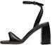 Buy (W) MIU MIU Sandales à Talons Chunky en Cuir avec Boucle ''Noir'' 5X910D_011_F0002_F_085