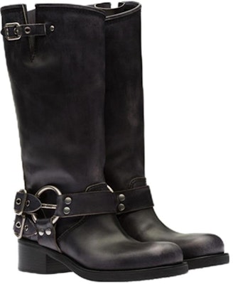 (Women) MIU MIU Leather Chunky Heel Mid-Calf Boot 'Black' 5W791D_3F33_F0002_F_M050 Lookbook (Women) MIU MIU Leather Chunky Heel Mid-Calf Boot 'Black' 5W791D_3F33_F0002_F_M050