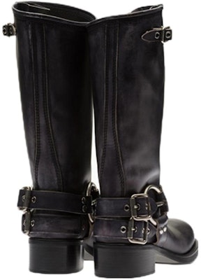 (Women) MIU MIU Leather Chunky Heel Mid-Calf Boot 'Black' 5W791D_3F33_F0002_F_M050 Shop (Women) MIU MIU Leather Chunky Heel Mid-Calf Boot 'Black' 5W791D_3F33_F0002_F_M050