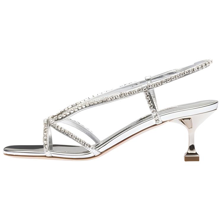 Buy (W) MIU MIU Leren Kristallen Fashion Sandalen ''Zilver'' 5X541D_3L1N_F0118_F_055