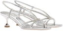 Lookbook (W) Sandal Fesyen Kristal Kulit MIU MIU 'Perak' 5X541D_3L1N_F0118_F_055