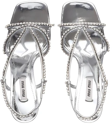 (W) MIU MIU Leren Kristallen Fashion Sandalen ''Zilver'' 5X541D_3L1N_F0118_F_055 Shop (W) MIU MIU Leren Kristallen Fashion Sandalen ''Zilver'' 5X541D_3L1N_F0118_F_055