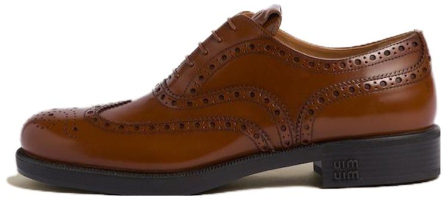 (W) MIU MIU Kasut Kulit Derby 'Tobacco' 5E038E_055_F0005_F_M030 Buy (W) MIU MIU Kasut Kulit Derby 'Tobacco' 5E038E_055_F0005_F_M030