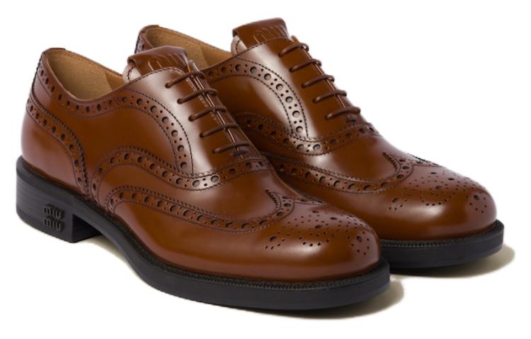 Lookbook (W) MIU MIU Kasut Kulit Derby 'Tobacco' 5E038E_055_F0005_F_M030