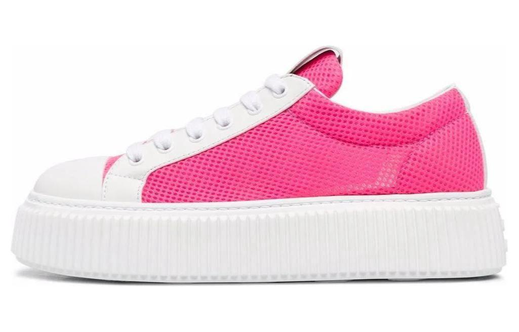 (Women) MIU MIU Leather Fabric Round Toe Platform Low-Top 'Pink' 5E726D_1ABK_F0O0J_F_005