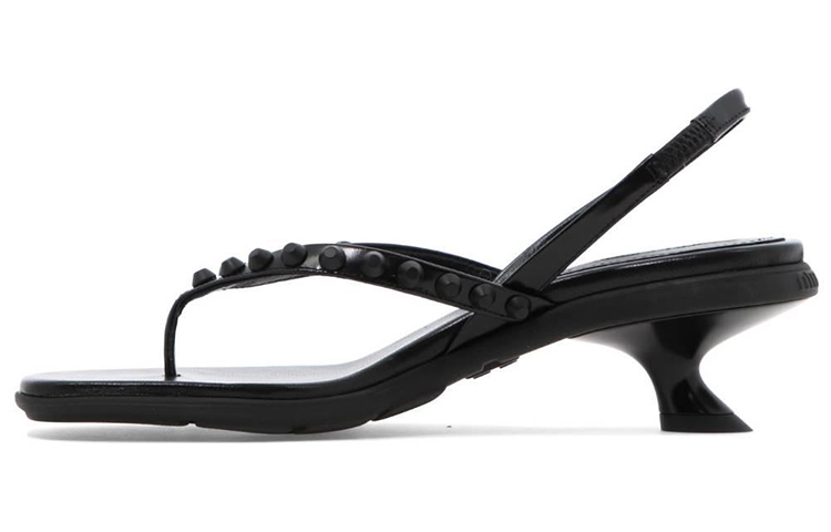 (W) MIU MIU Leather Fashion Sandals 'Black'