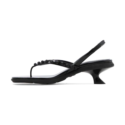 (W) MIU MIU Leather Fashion Sandals 'Black'