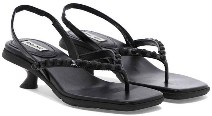 (Women) MIU MIU Leather Fashion Sandals 'Black' 5Y703D_ULW_F0002 Lookbook (Women) MIU MIU Leather Fashion Sandals 'Black' 5Y703D_ULW_F0002