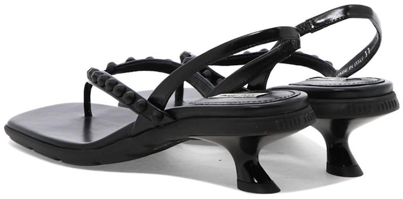 (Women) MIU MIU Leather Fashion Sandals 'Black' 5Y703D_ULW_F0002 Shop (Women) MIU MIU Leather Fashion Sandals 'Black' 5Y703D_ULW_F0002